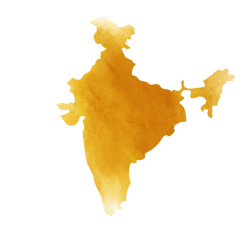 Graphic showing the map of India.